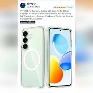 Clear Protective Phone Case for Samsung Galaxy S25/ S24